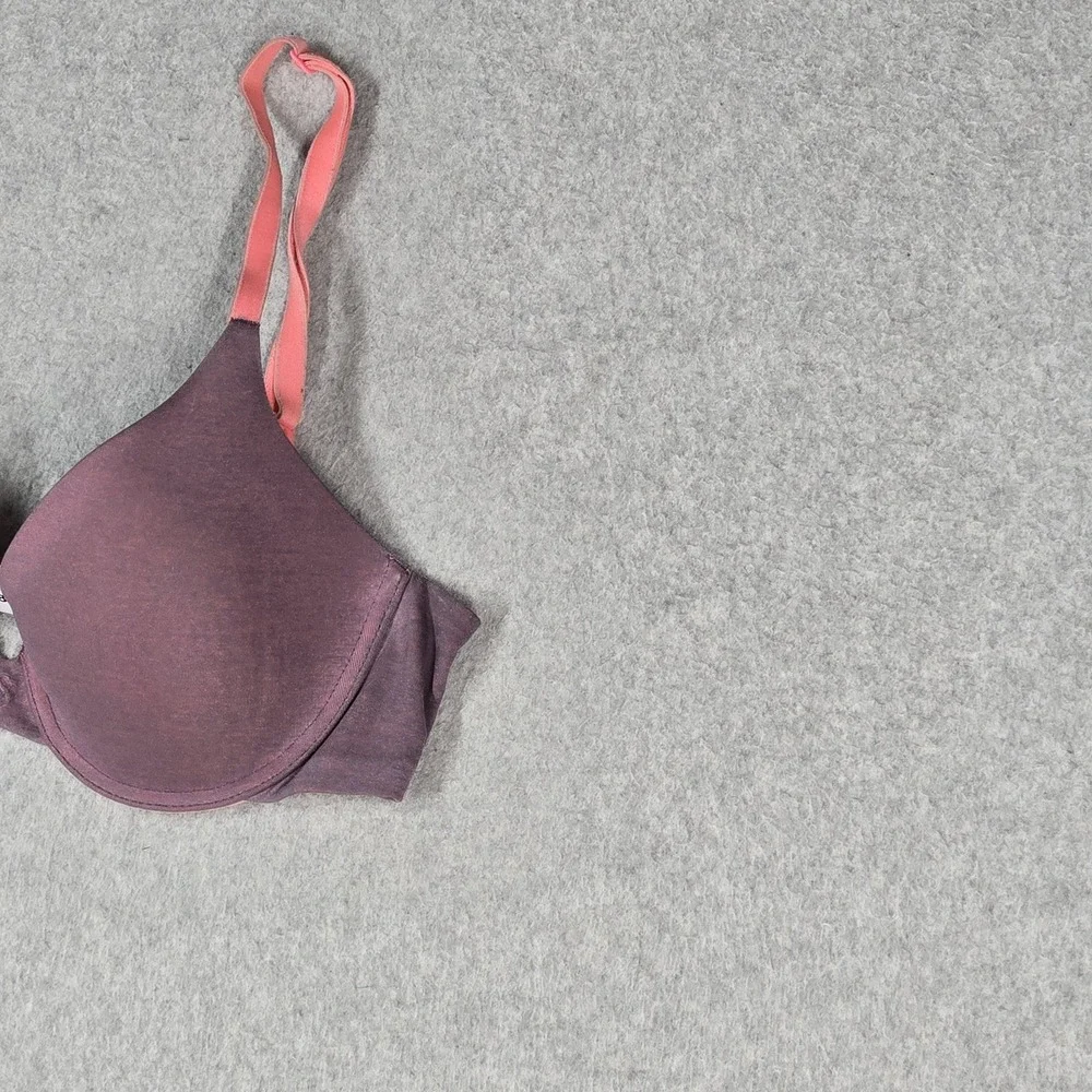 Victoria's Secret Women Bra 32B Purple T Shirt Uplift Semi Demi Underwired READ